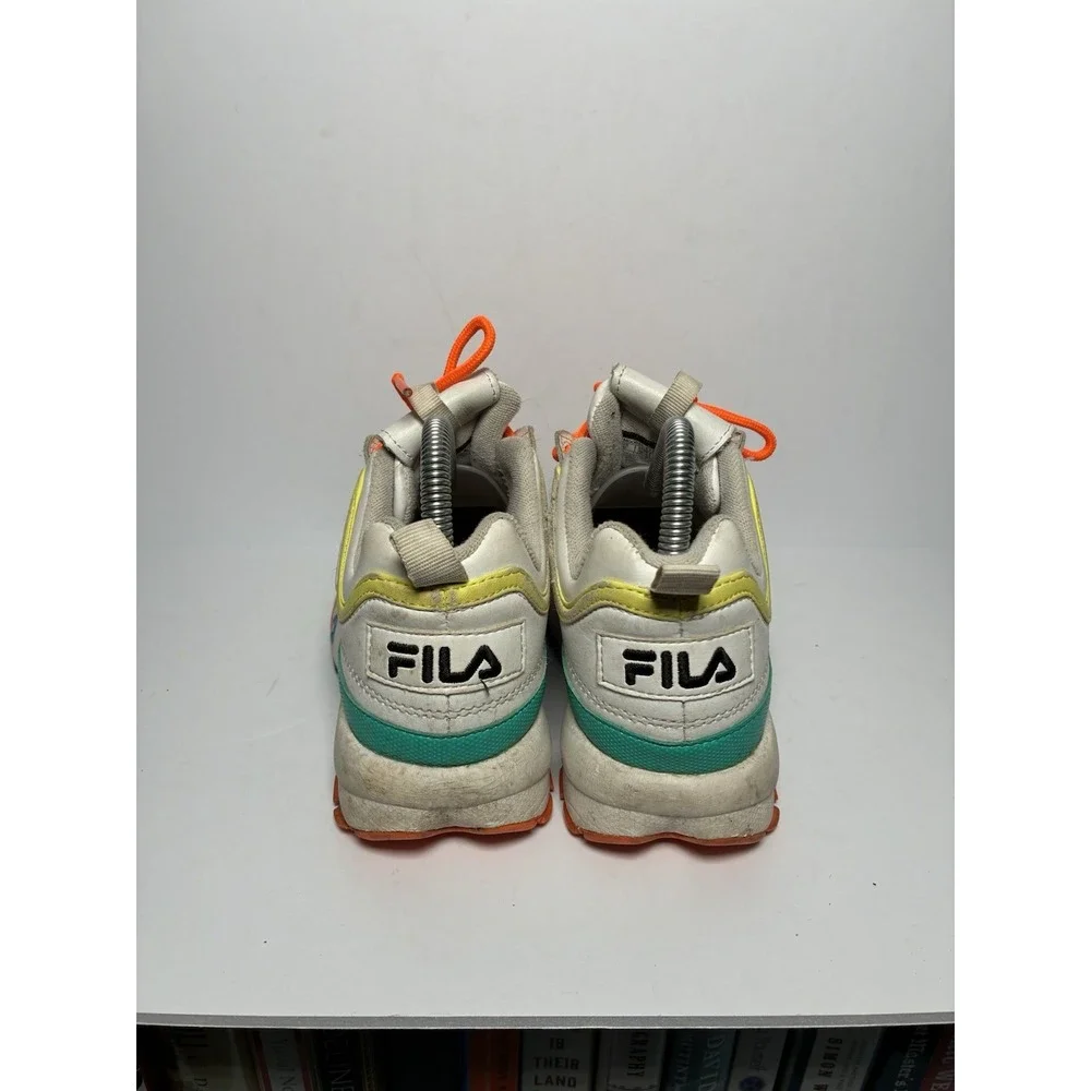 FILA Disruptor Chunky‎ Sneakers White Yellow Teal Orange Trailblazer Retro  US 6